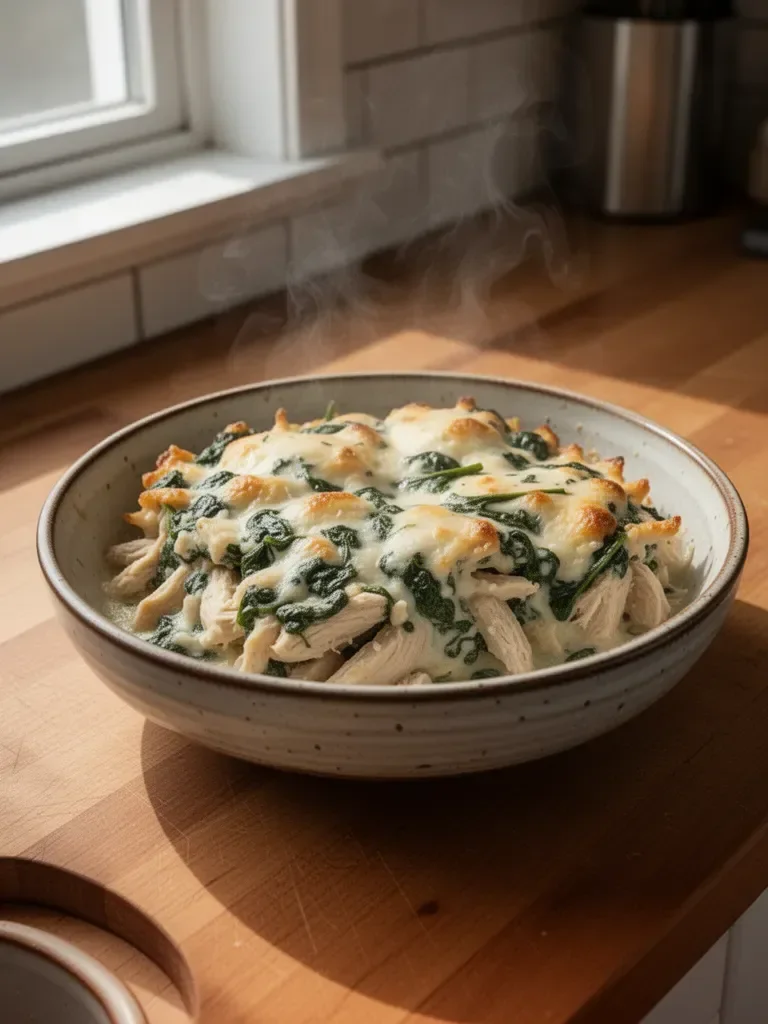 Chicken and Spinach Casserole with Cream Cheese