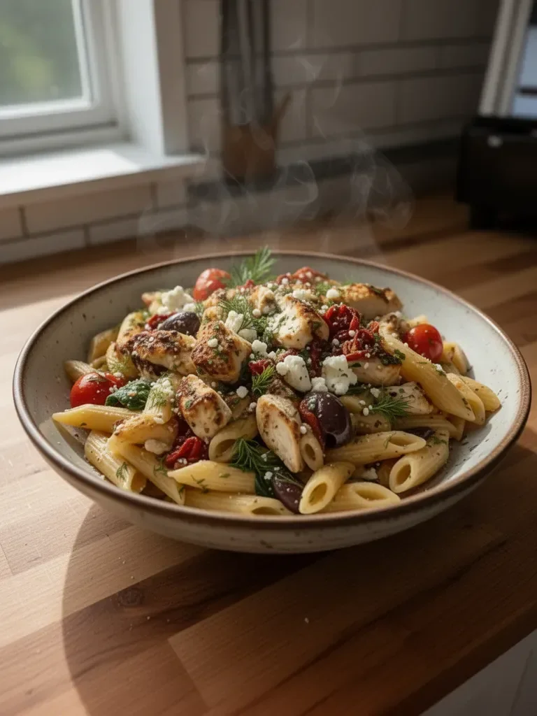Chicken Feta Greek Pasta