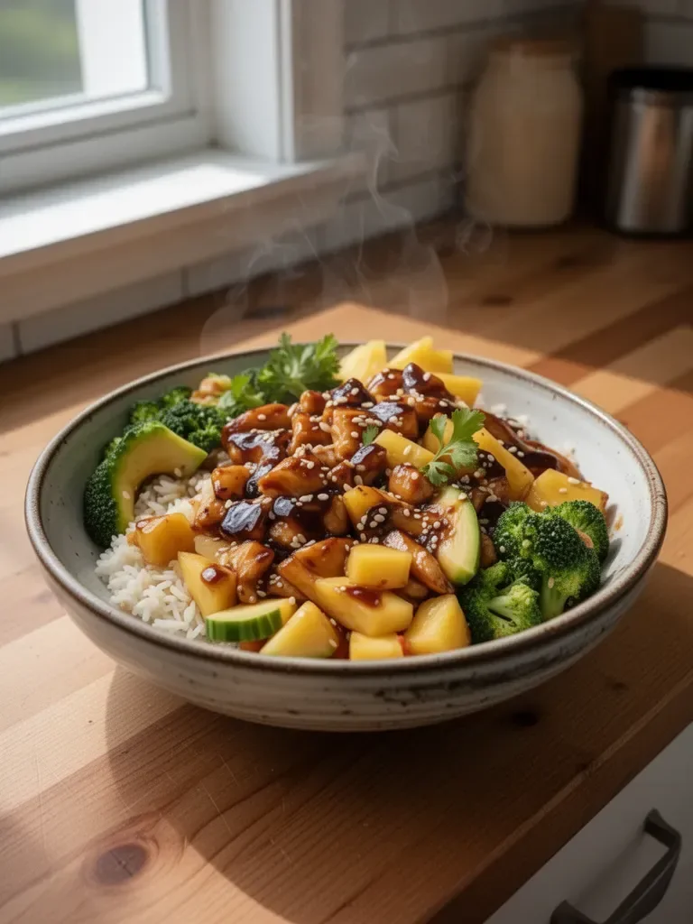 Chicken Teriyaki Pineapple Bowls