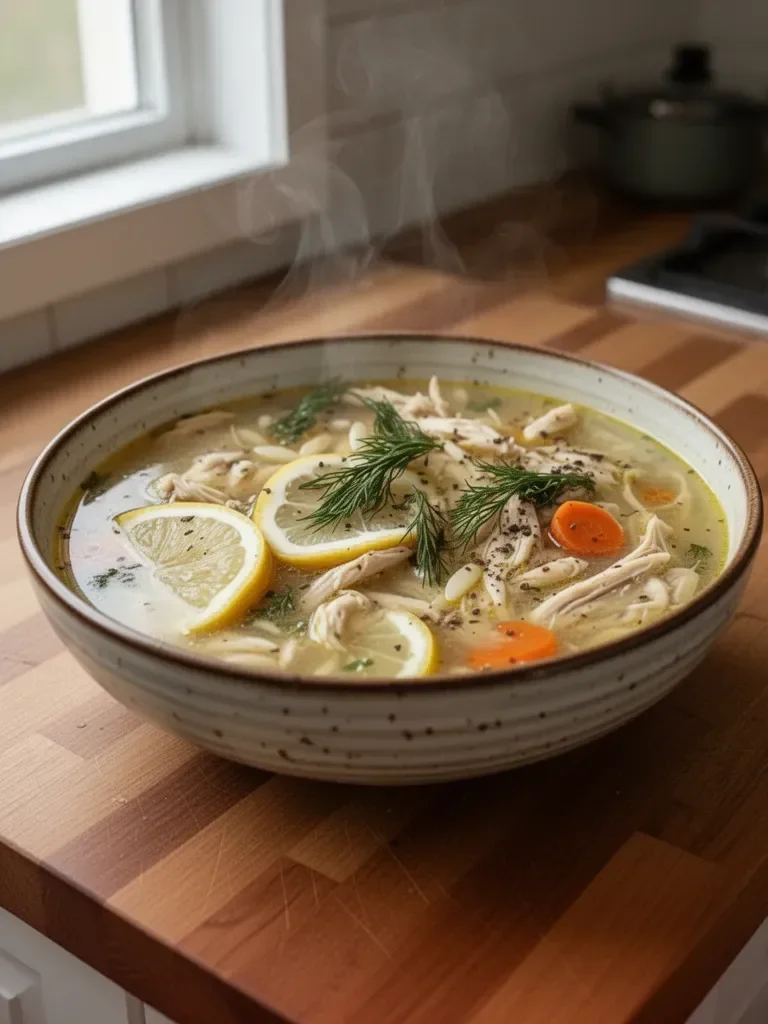 Classic Greek Lemon Chicken Soup