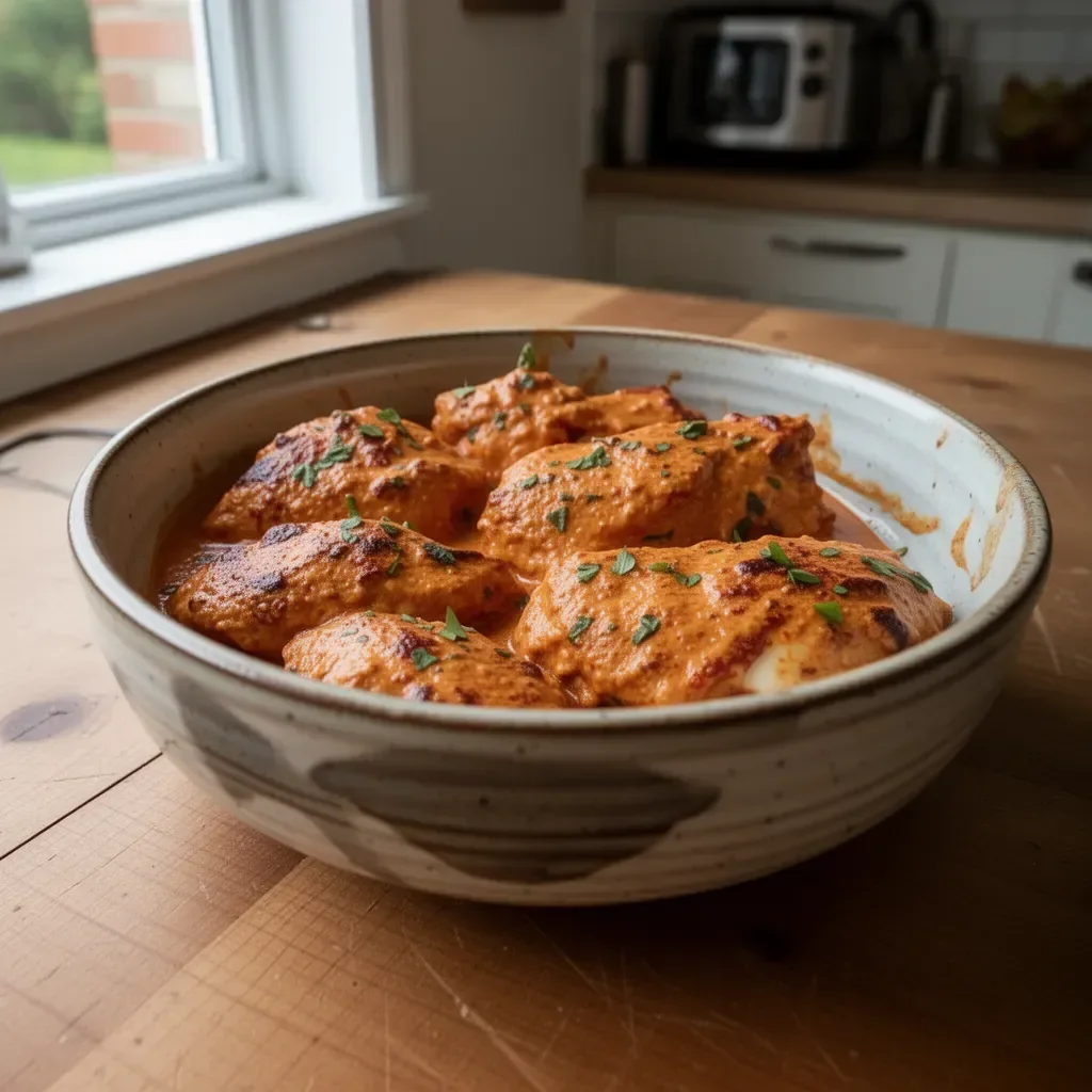 Delicious Cowboy Butter Chicken served on a plate