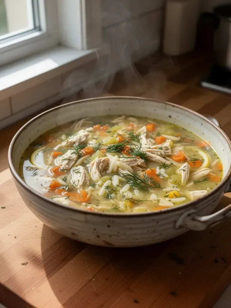 Cozy Greek Lemon Chicken Soup
