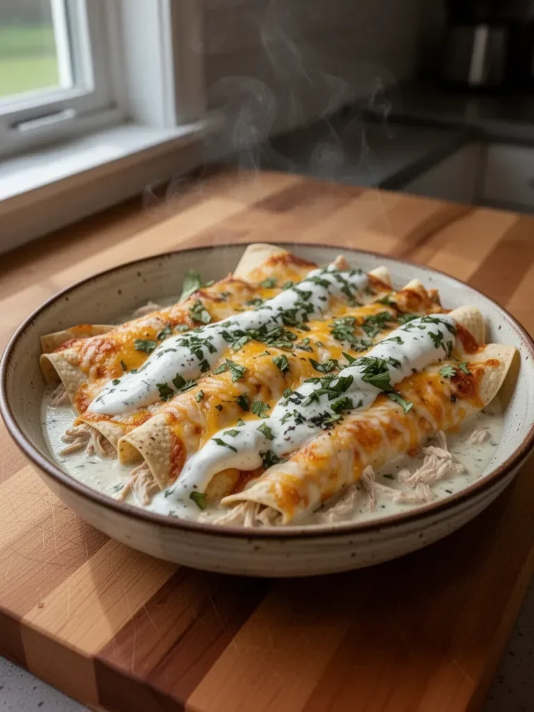 Creamy Ranch Chicken Enchiladas