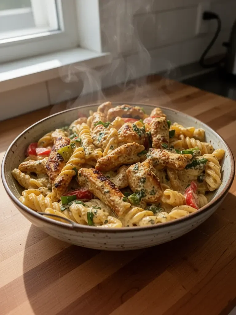 Creamy Rasta Pasta with Jerk Chicken