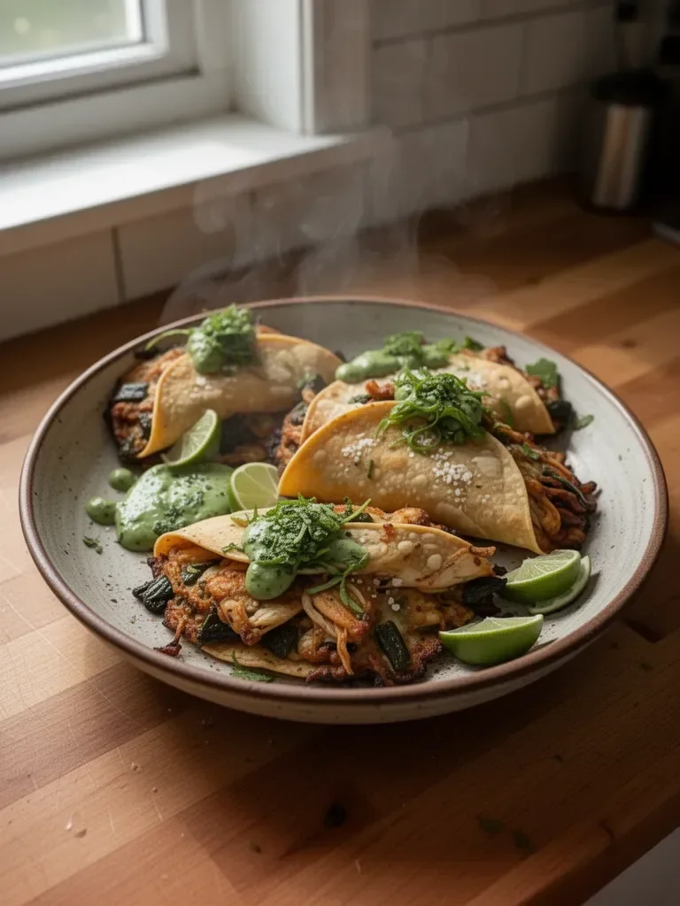 Crispy Poblano Chicken Tacos