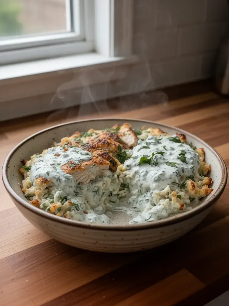 Dump-and-Bake Chicken Tzatziki Casserole