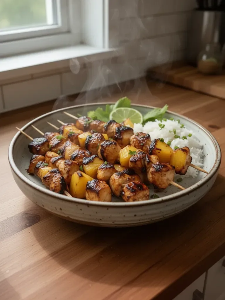 Easy Hawaiian Chicken Skewers