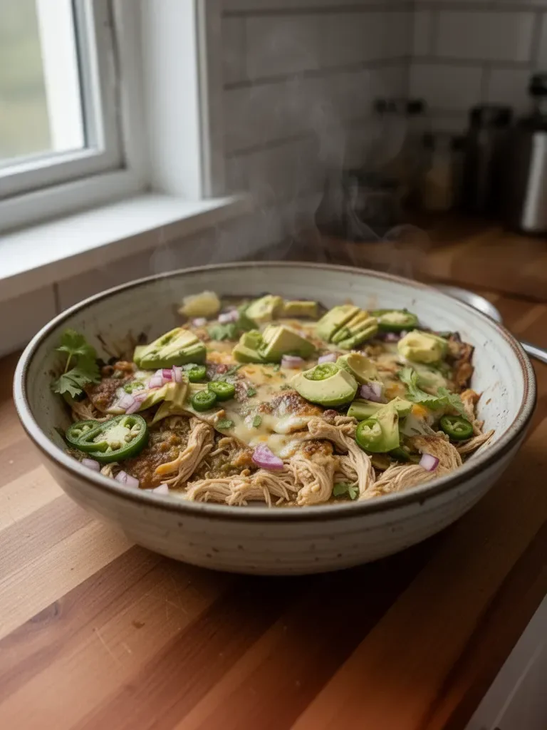 Green Chicken and Enchilada Casserole