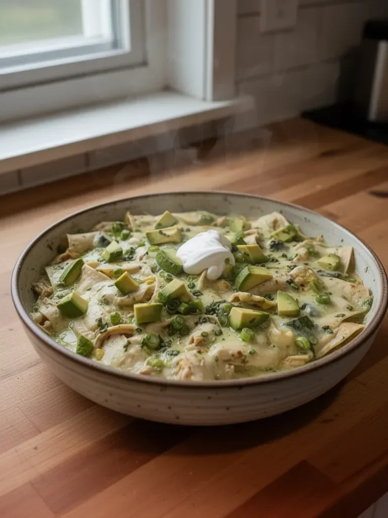 Green Sauce Chicken Enchilada Skillet