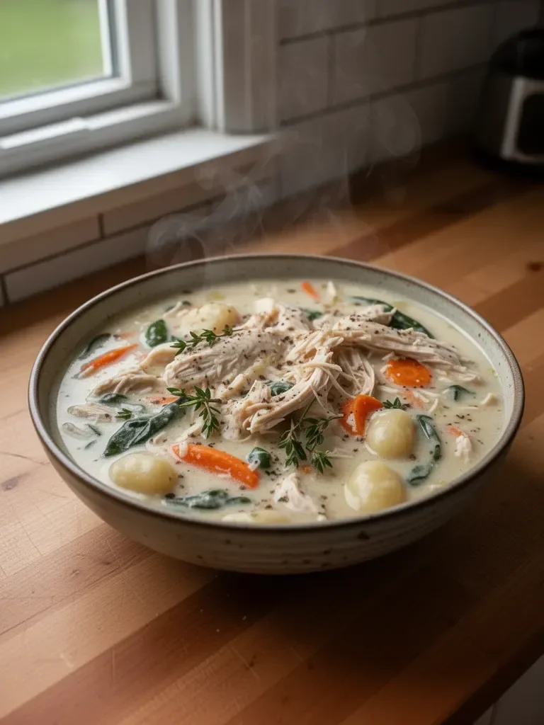 Healthy Rotisserie Chicken Gnocchi Soup