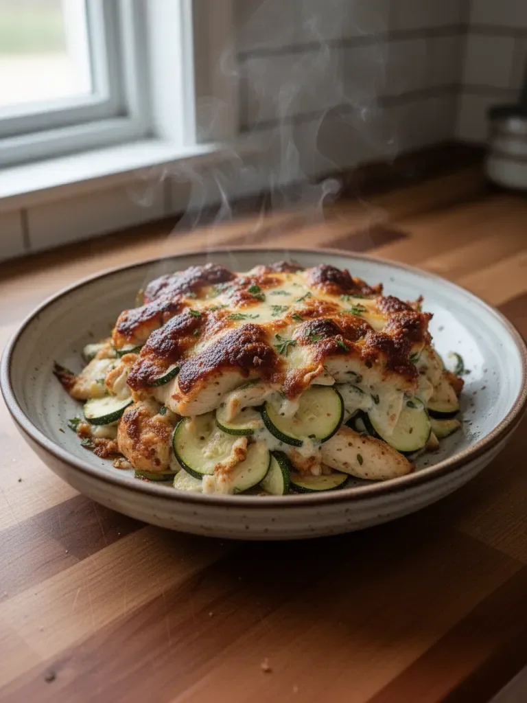 High Protein Chicken Zucchini Bake