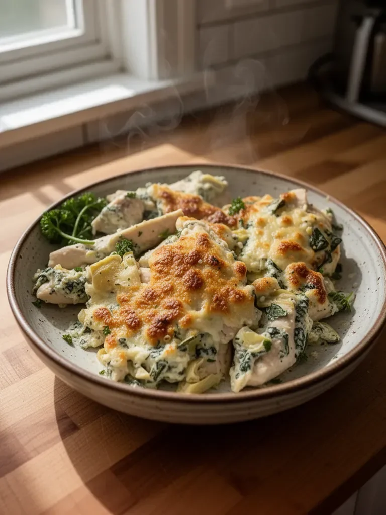 High Protein Spinach Artichoke Chicken