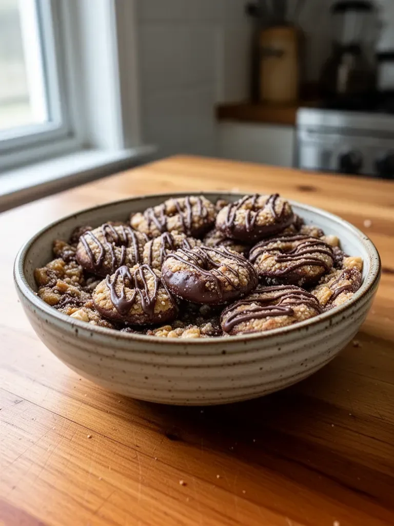 Delicious homemade Samoas cookies with chocolate, coconut, and caramel topping