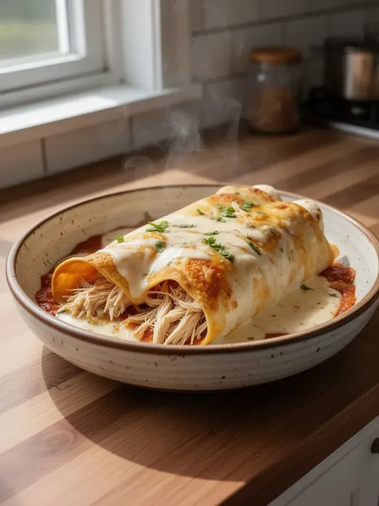 Homemade White Rotisserie Chicken Enchiladas
