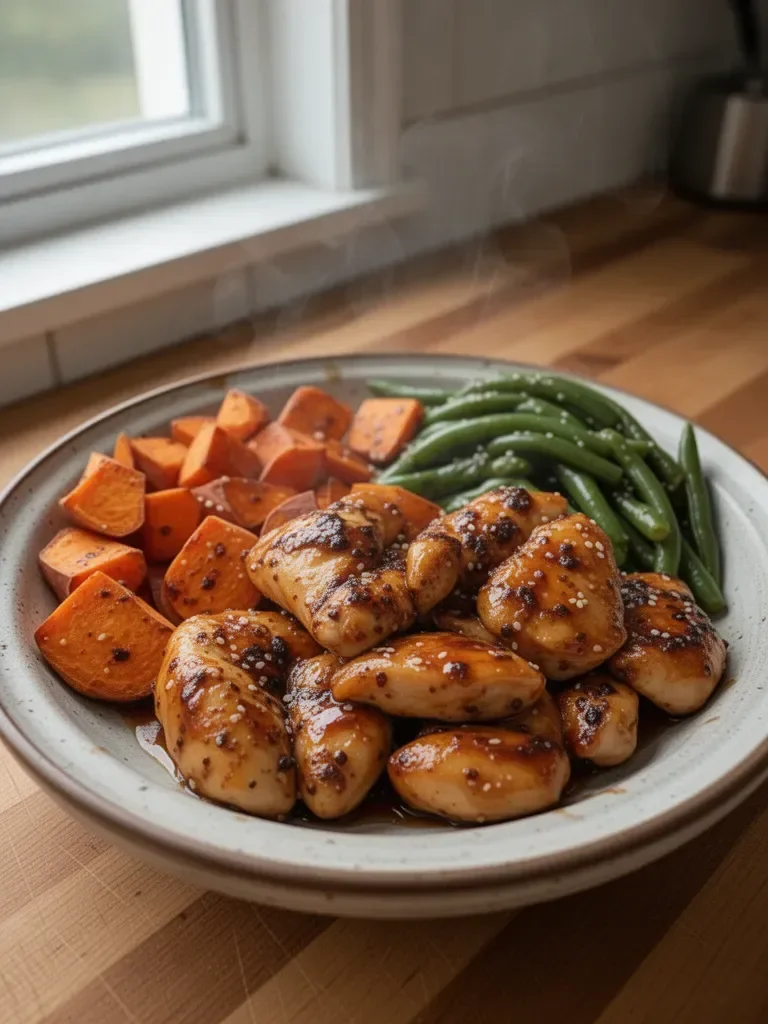 Honey Garlic Chicken and Sweet Potatoes