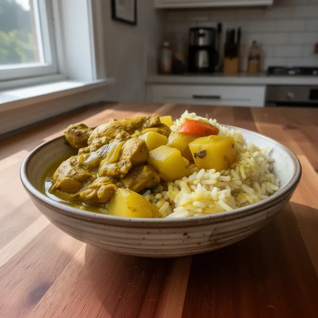 Delicious Jamaican Curry Chicken with vibrant spices and tender meat