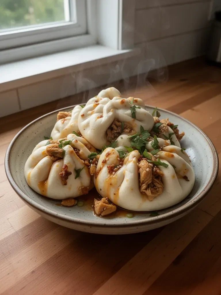 Korean Chicken Steamed Bao Buns
