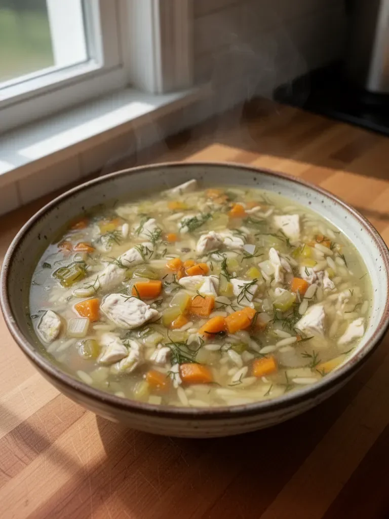 Lemon Chicken Orzo Soup