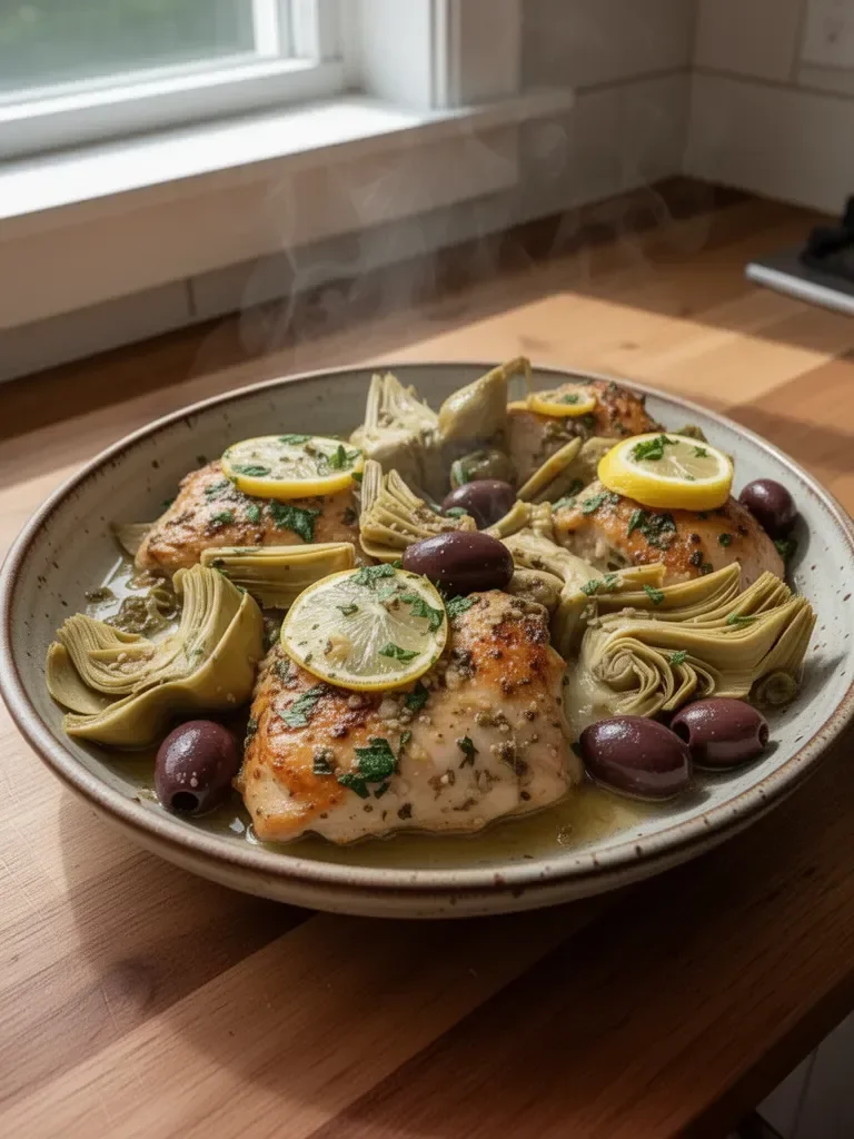 Lemon Chicken with Artichokes & Olives