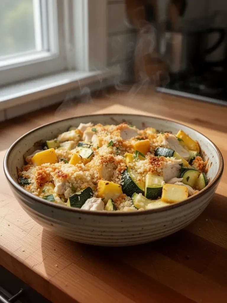 Low Carb Rotisserie Chicken Zucchini Casserole
