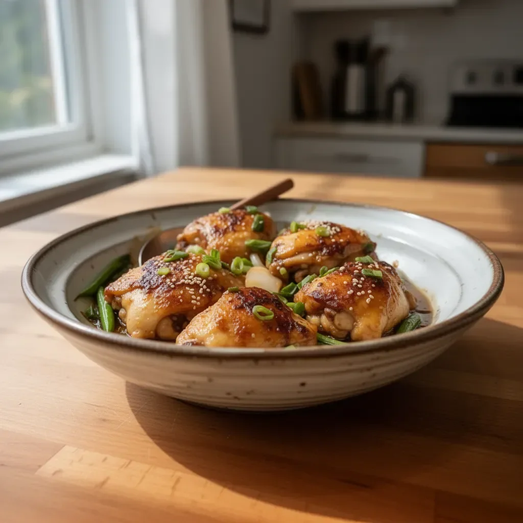 Delicious Miso-Butter Chicken cooked to perfection with creamy sauce