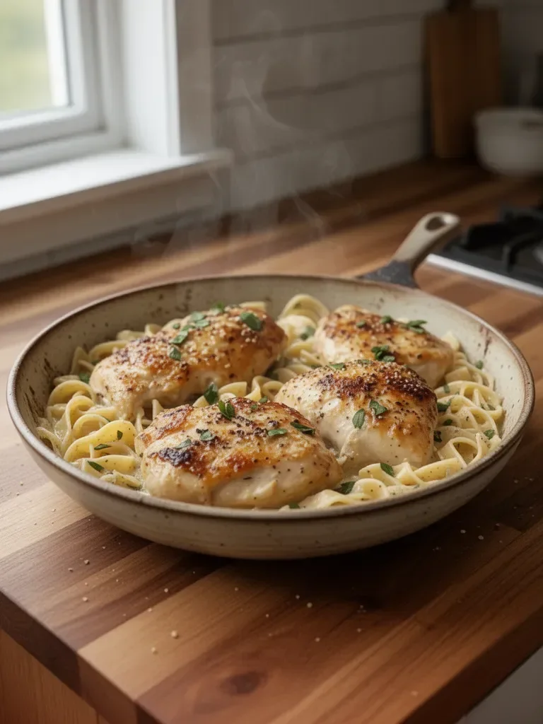 One-Pan Chicken with Buttered Noodles