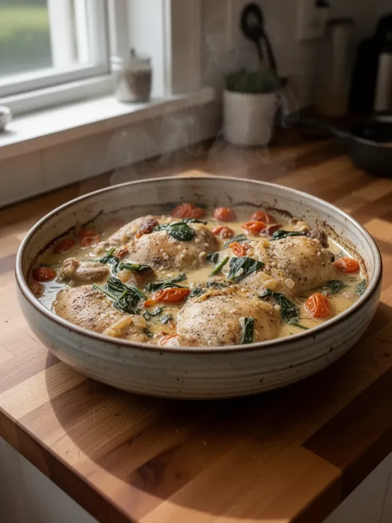 One Pan Tuscan Chicken Thighs
