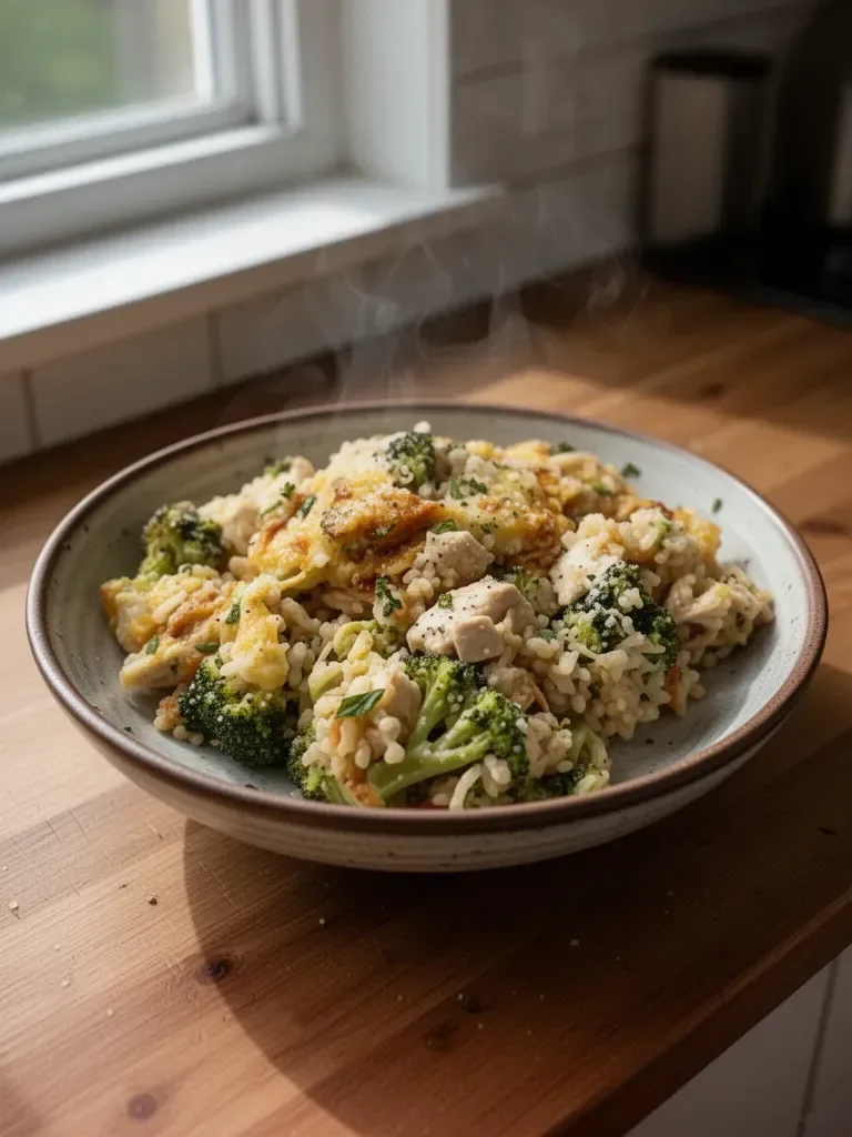 One Pot Chicken Broccoli Rice Casserole