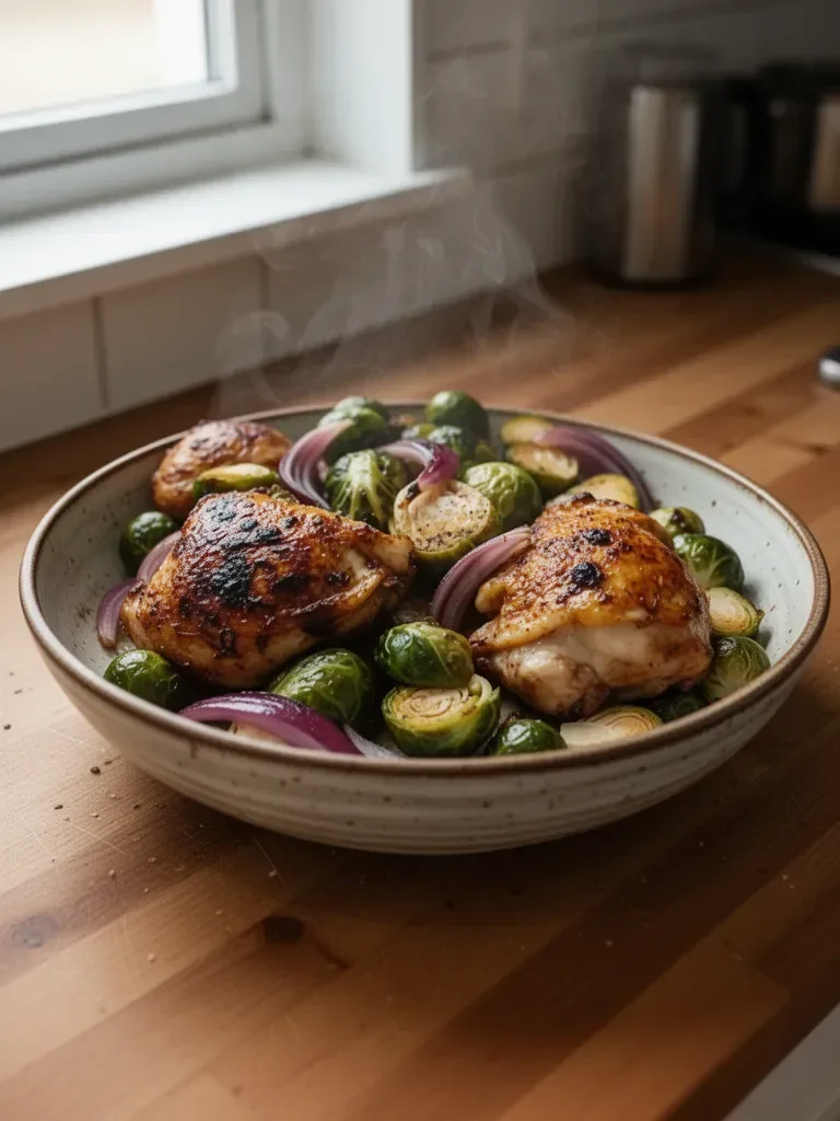Roasted Chicken with Brussels Sprouts