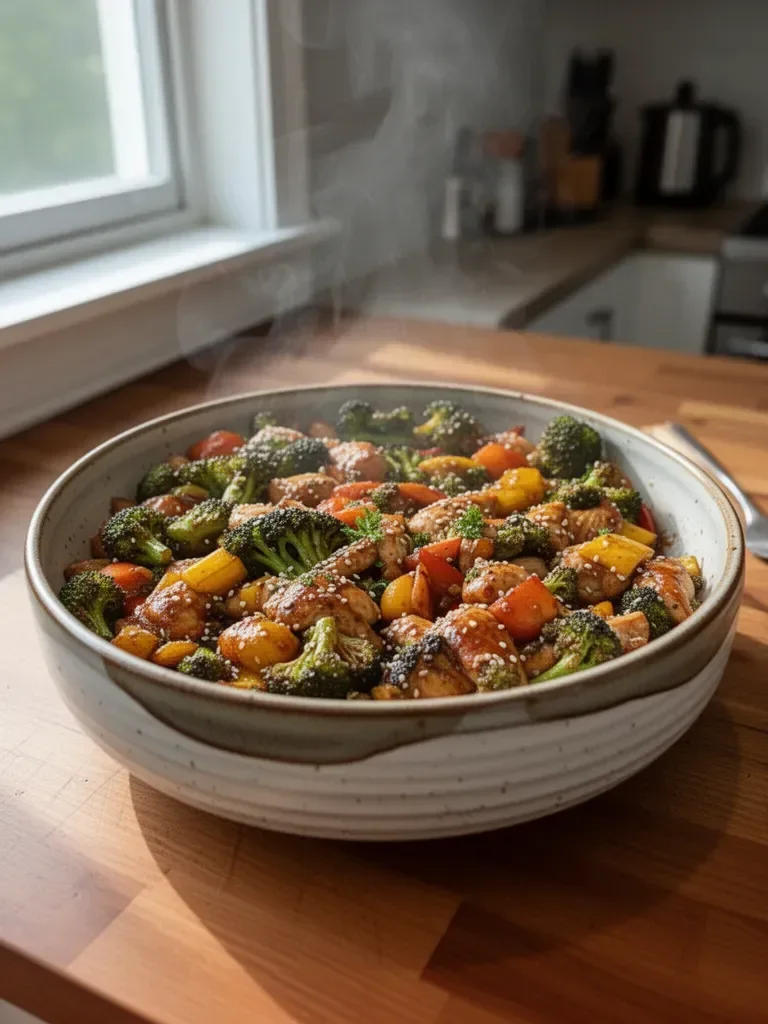 Sheet Pan Teriyaki Ginger Sesame Chicken & Broccoli