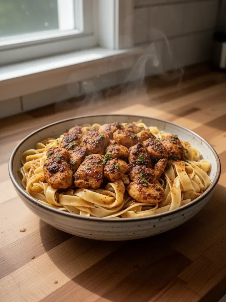 Spicy Cajun Honey Butter Chicken Pasta