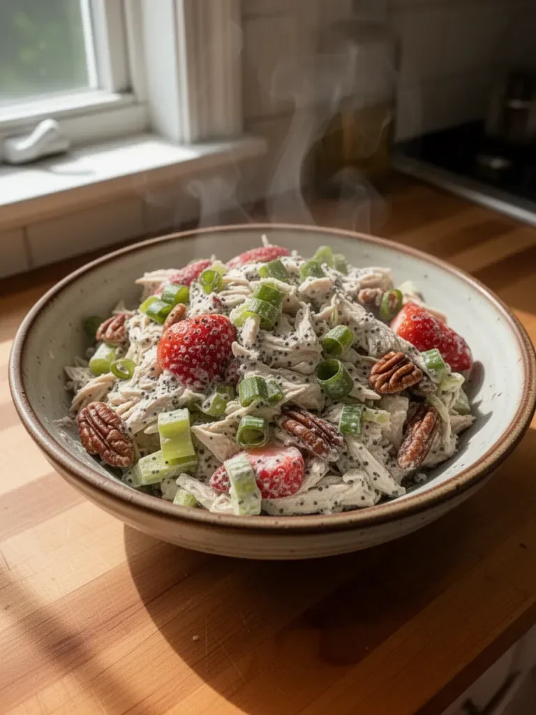 Strawberry Pecan Poppy Seed Chicken Salad