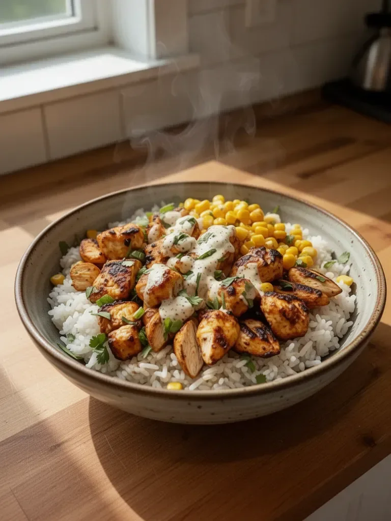 Street Corn Chicken Rice Bowl