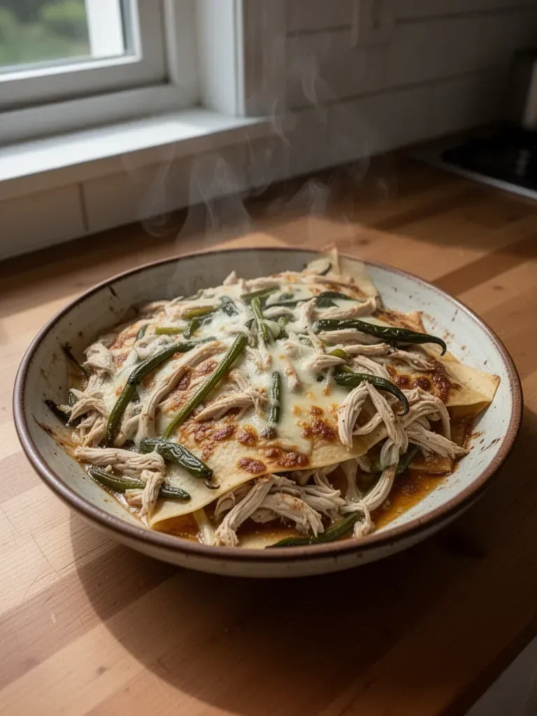 Swiss Enchiladas with Chicken & Roasted Poblanos
