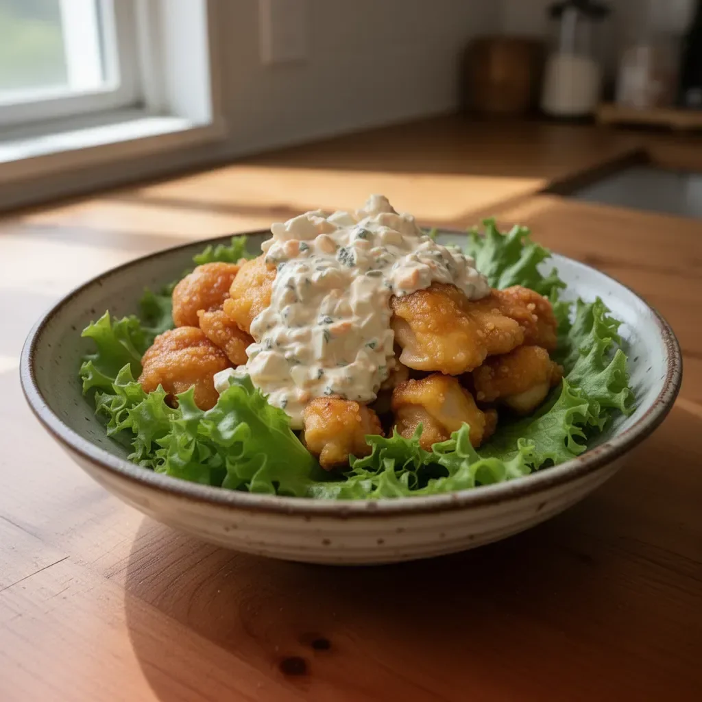Plate of Authentic Chicken Nanban served with Japanese Tartar Sauce