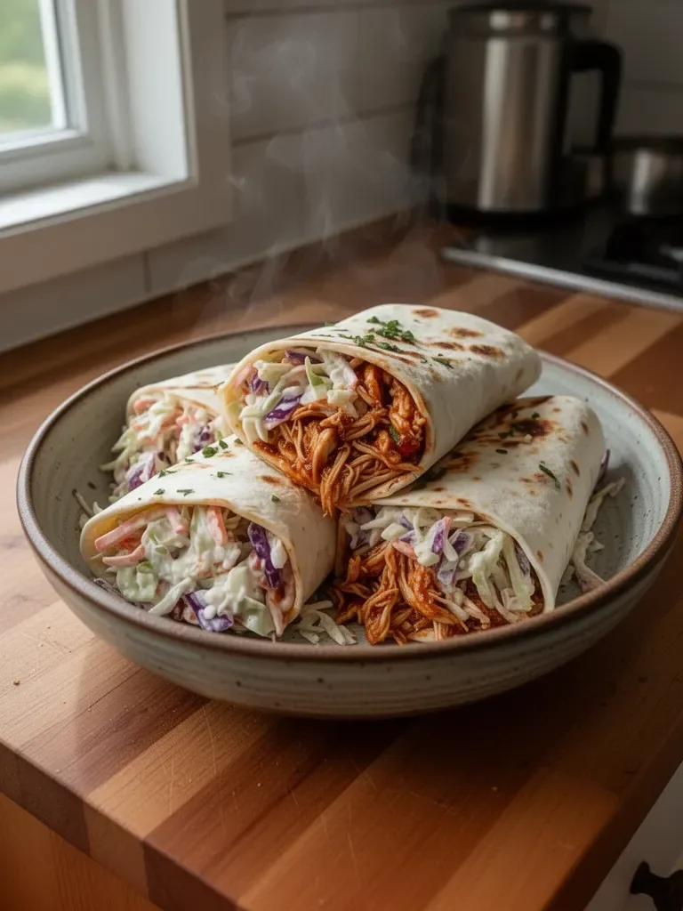 BBQ Chicken Coleslaw Wraps 4 BBQ Chicken Coleslaw Wraps