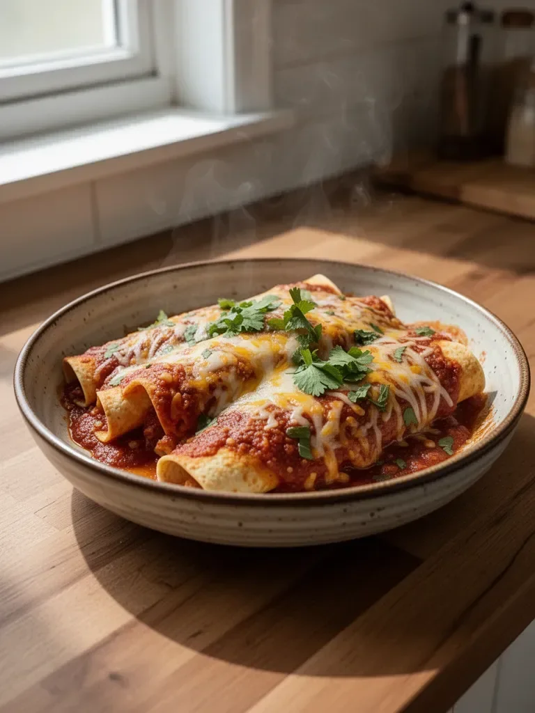 Cheesy Rotisserie Chicken Enchiladas