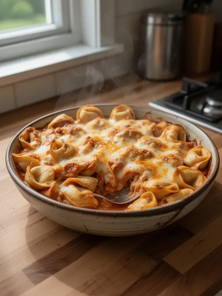 Chicken Enchilada Tortellini Bake