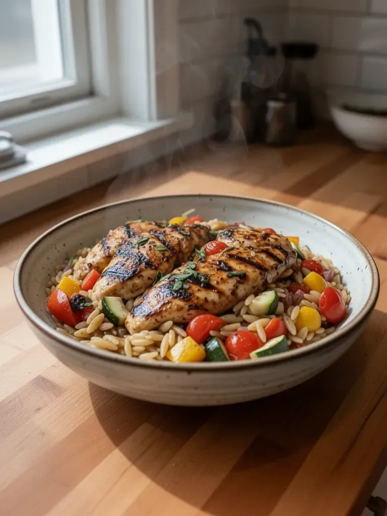 Easy Balsamic Chicken & Veggie Orzo 4 Easy Balsamic Chicken & Veggie Orzo