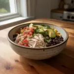 easy rotisserie chicken burrito bowl 2026 05 06 120405 1