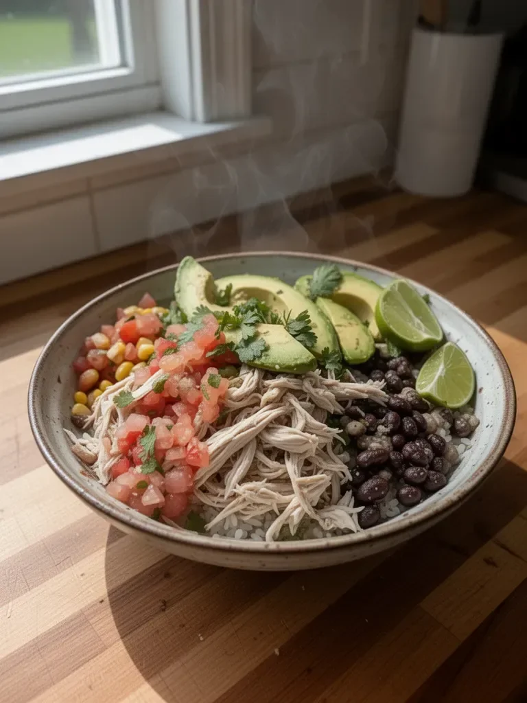 Easy Rotisserie Chicken Burrito Bowl