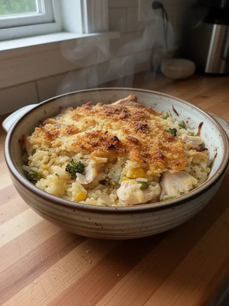 Rotisserie Chicken and Rice Casserole